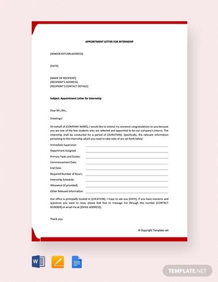 Cover letter samples and templates for an internship, tips on what to include, and how to send or email a cover letter when applying for an internship. 9+ Internship Appointment Letter Templates - Free Sample ...
