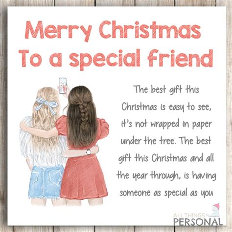 best friends christmas card handmade special friend etsy