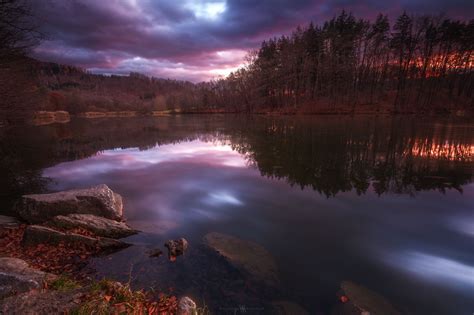 Purple Lake Landscape Photography Lake Nature
