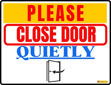 11printable Please Close The Door Sign Printable World