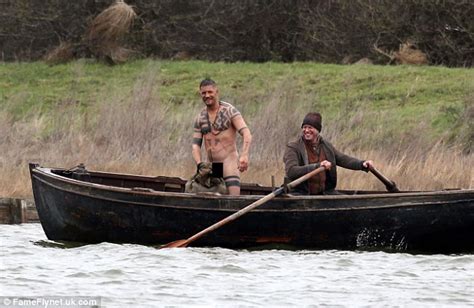 Tom Hardy Strips Naked On The Set Of Period Drama Taboo At Essex Lake Daily Mail Online