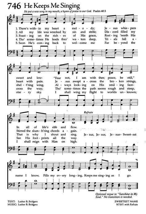He Keeps Me Singing High 1735×2550 Hymn Music Christian Song