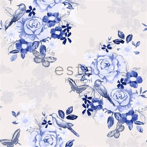 We hebben het behang in klassieke bloempatronen, moderne bloempatronen maar ook als fotobehang ! Behang bloemen en vogels delfts blauw 138124 | Behang ...