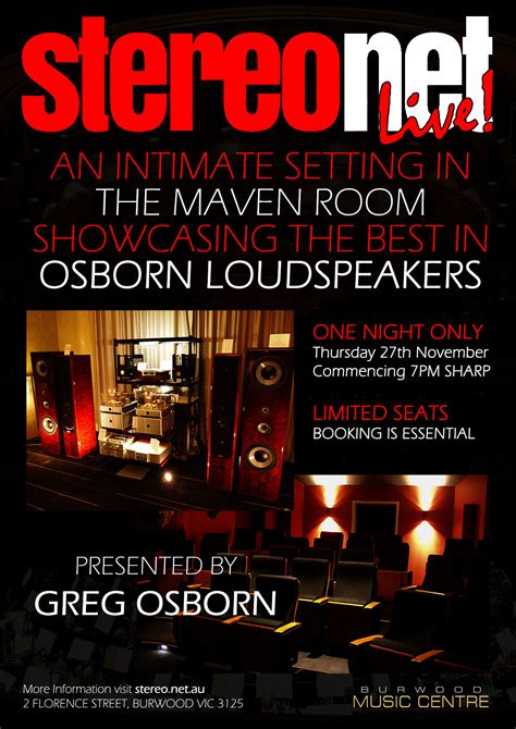Stereonet Live Featuring Osborn Loudspeakers Stereonet Australia