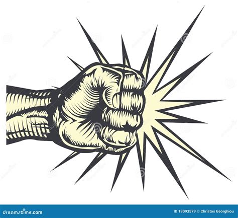 Fist Punching Or Hitting Forward Punchsign Symbol Logo Illustration Stop Violence Against