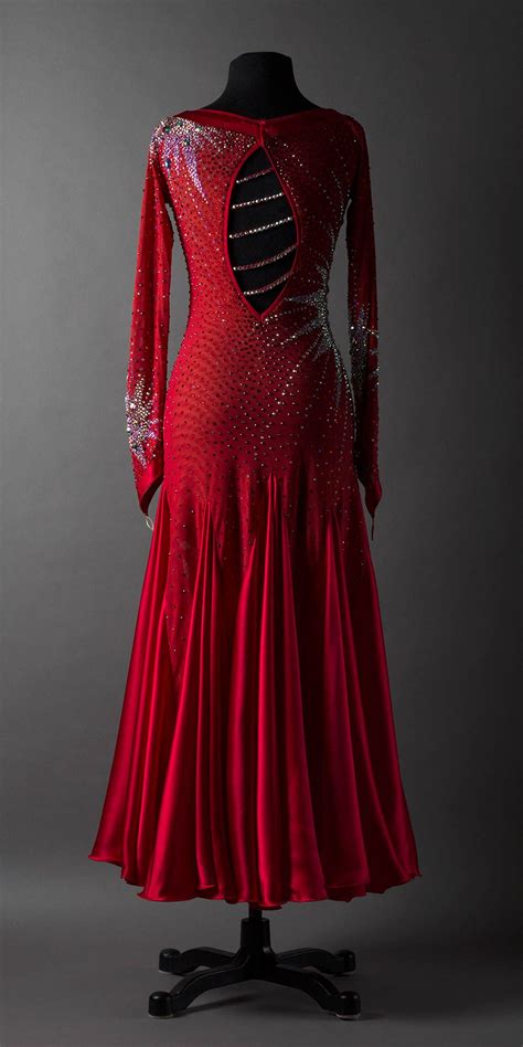 red smooth with ab starburst stoning on one side dance dresses dresses ballroom dance dresses