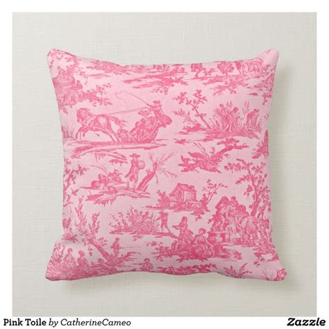 Pink Toile Throw Pillow Throw Pillows Preppy Pillows