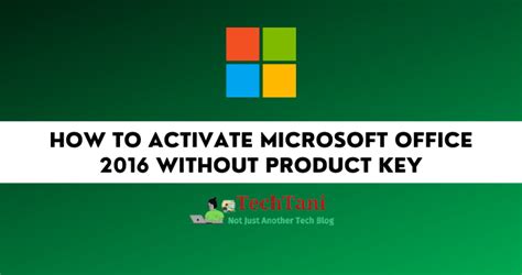 How To Activate Microsoft Office 2016 Without Product Key 2022 Techtani