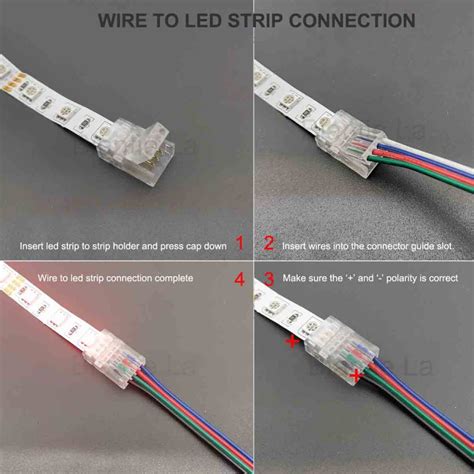 4 Pin Led Light Strip Connectors Rgb 10mm For Rgb Color Change Led Strips