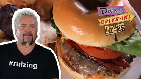 guy fieri tries a peanut butter burger diners drive ins and dives with guy fieri food