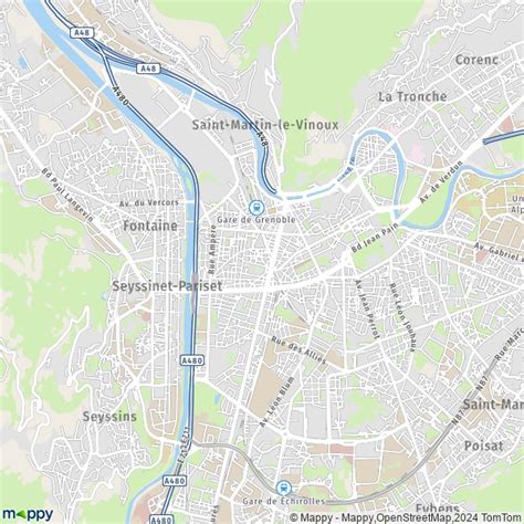 Plan Grenoble Carte De Grenoble 38000 Et Infos Pratiques
