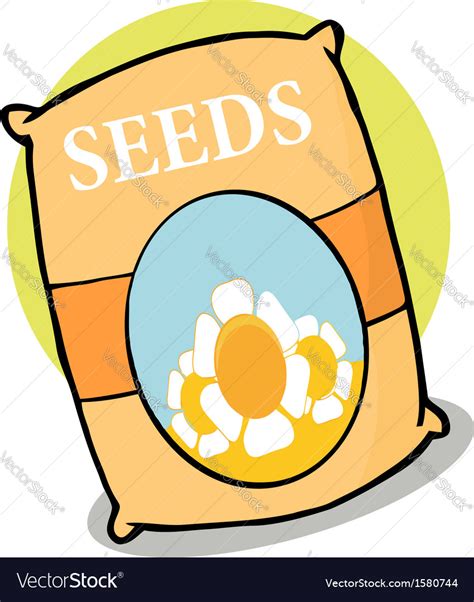 Bag Of Seeds Cartoon Royalty Free Vector Image