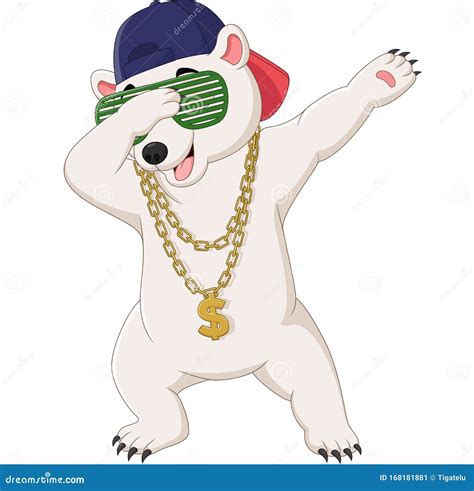 Cute Hipster Polar Bear With Glasses Stock Photo