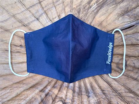 Navy Face Mask Cotton Fitted Royal Blue Fabric Face Masks Etsy