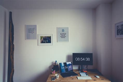 Office Desk Computer And Light 4k Hd Wallpaper