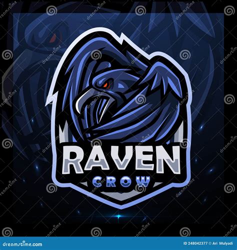 Raven Crow Mascot Esport Logo Design Stock Vector Illustration Of