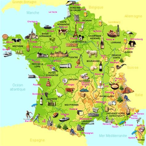 A Gastronomia Francesa Criou A Arte Carte Touristique Les Régions De