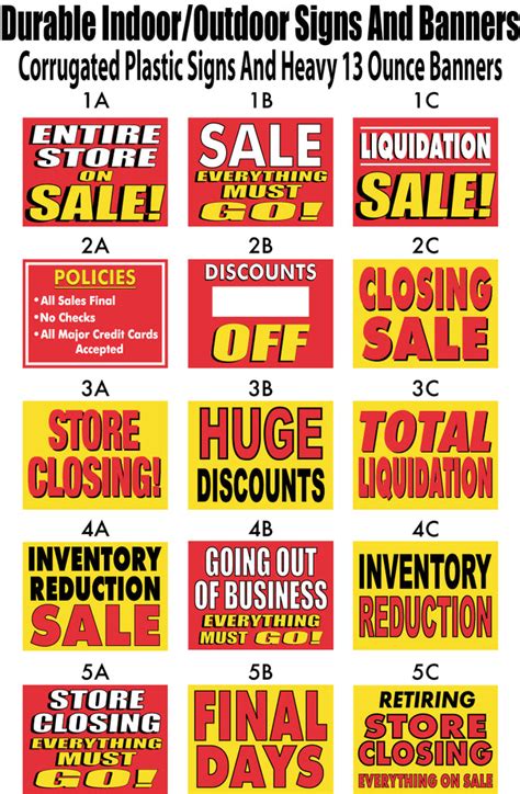 Closing Liquidation Sale Signs And Banners Same Day Sign