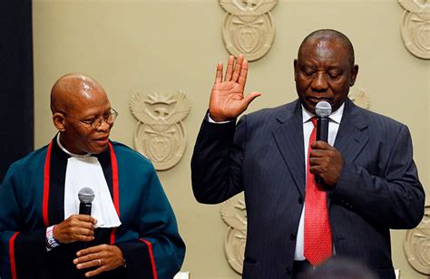 President of the african national congress. President Cyril Ramaphosa sworn into office