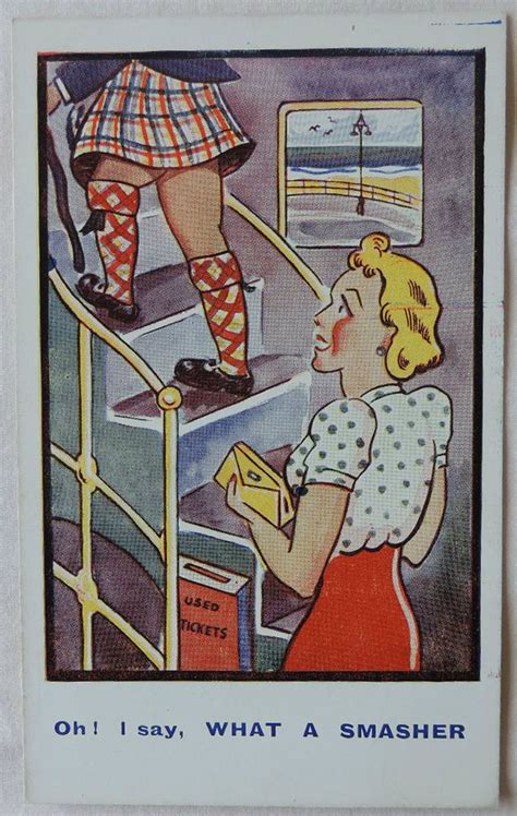 vintage 1930s comic saucy cartoon postcard scots man in kilt oh what a smasher postcard