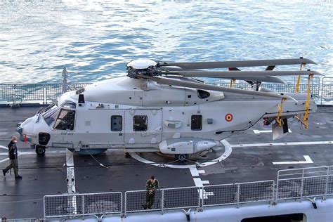 Nh90 Nfh Naval Helicopter Deployed From Belgian Frigate With Standing