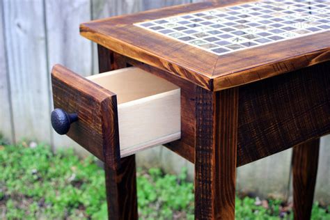 Mosaic Tile Side Table Mosaic End Table Rustic Table W Etsy