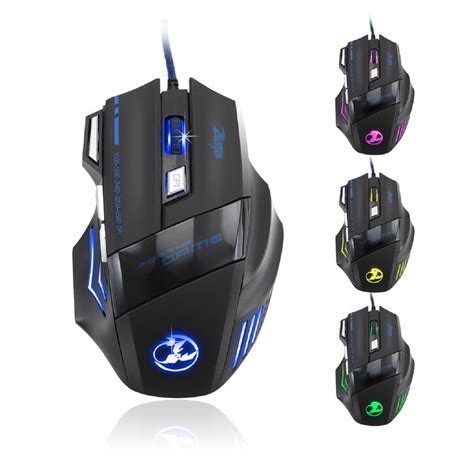 Zelotes 5500 Dpi 7 Button Led Optical Usb Wired Gaming Mouse Mice For Pro Gamer Party Supply