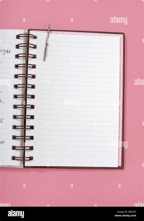 Lined Notebook Diary Stock Photo Alamy