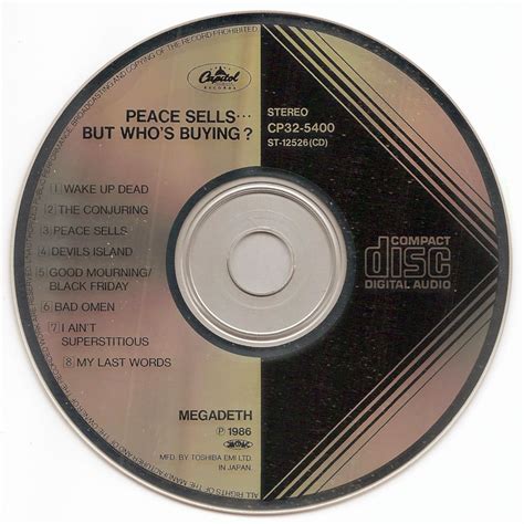 The First Pressing CD Collection Megadeth Peace Sells But Who S