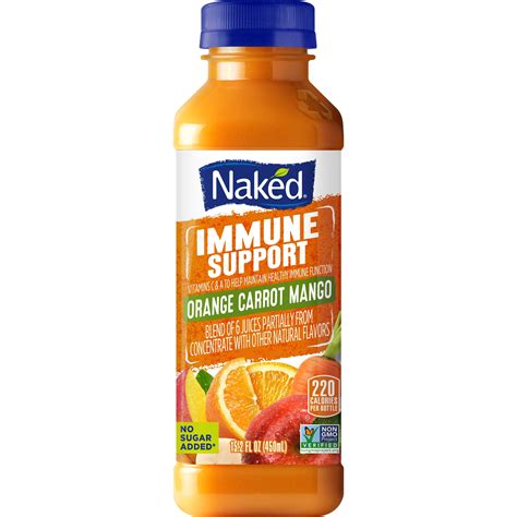 Naked Immune Support Orange Carrot Mango Juice Blend Smartlabel