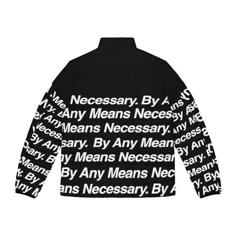 By Any Means Necessary Mens Puffer Jacket Etsy Uk