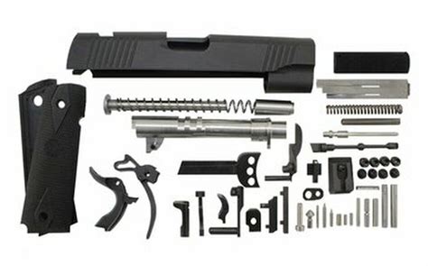 45 Acp 1911 Parts Kit 5 Anodized With Government Length Black Slide