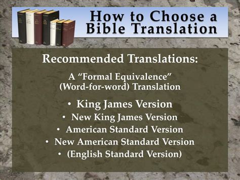 Ppt How To Choose A Bible Translation Powerpoint Presentation Free