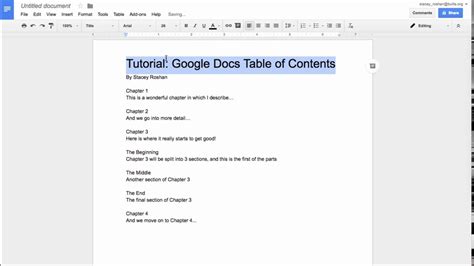The table number (e.g., table 1) appears above the table title and body in bold font. Google Docs: Table of Contents, Headers, & Outline Tool ...