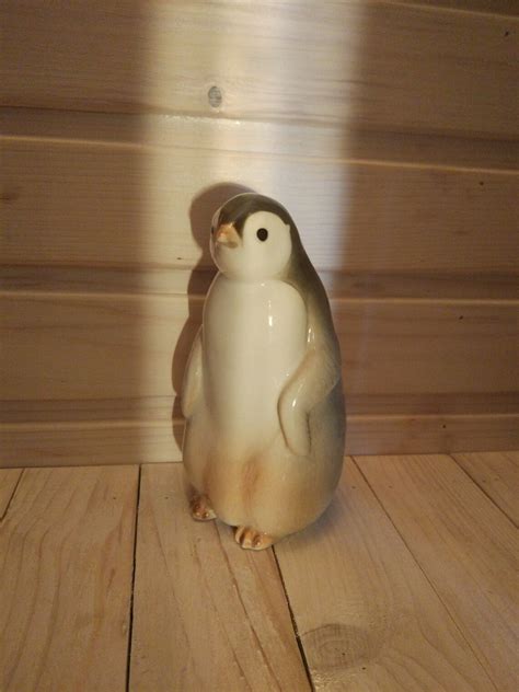 Porcelain Figurine Of A Penguin Vintage Bird Figurine Emperor Etsy