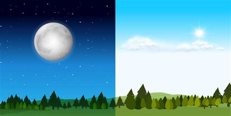 To avoid ambiguity, specification of an event as occurring on a particular day at 11:59 p.m. Day time and night time scene - Download Free Vectors, Clipart Graphics & Vector Art