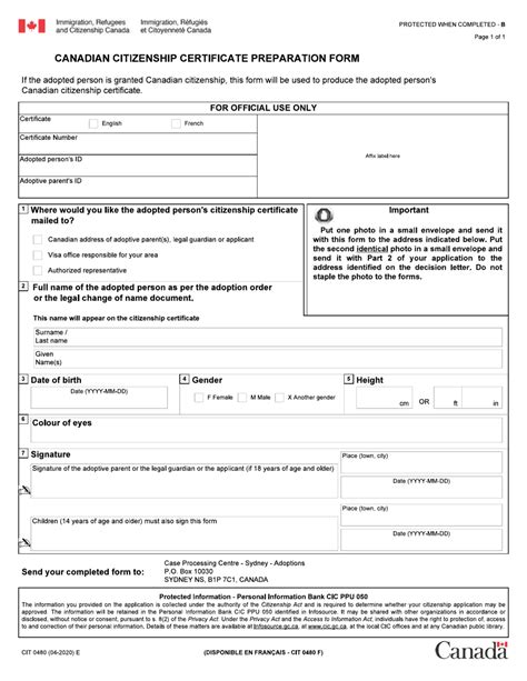 Form Cit0480 Fill Out Sign Online And Download Fillable Pdf Canada