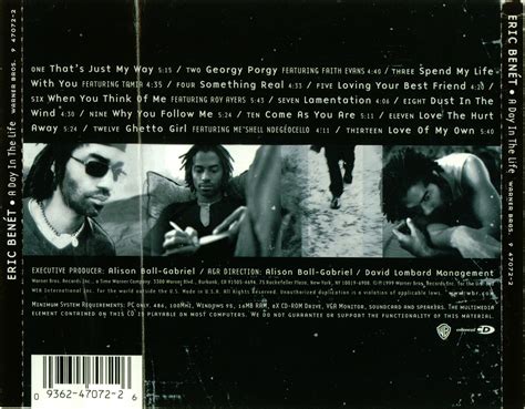promo import retail cd singles and albums eric benet a day in the life full cd lp 1999
