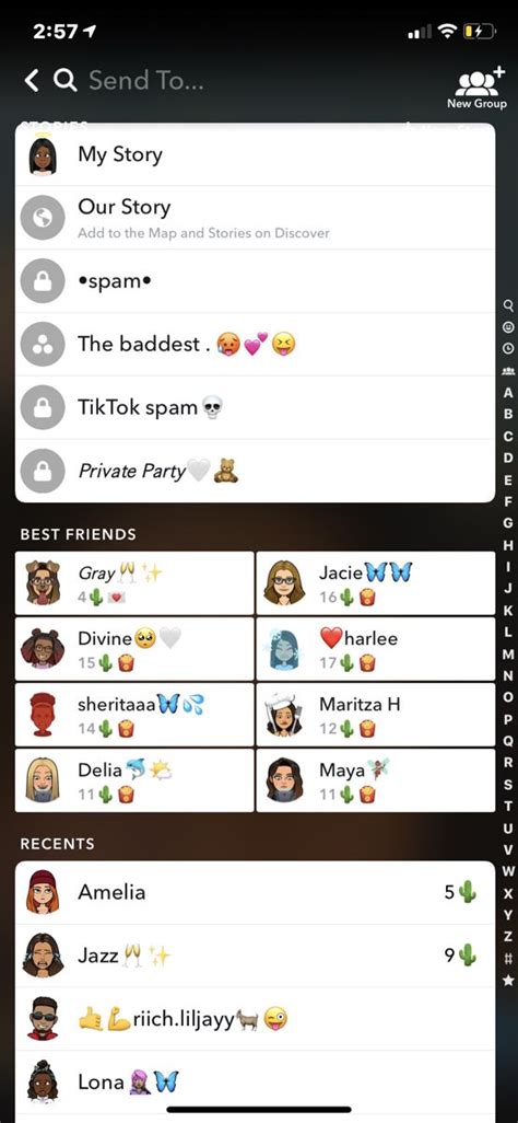 friend list on snapchat