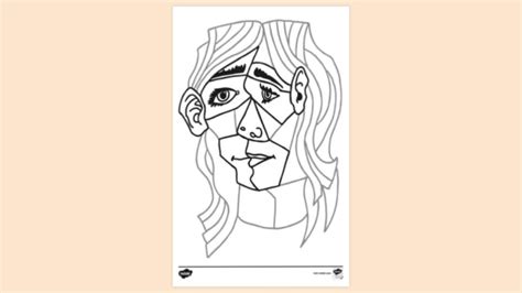 Free Picasso Template And Features Colouring Sheet Twinkl