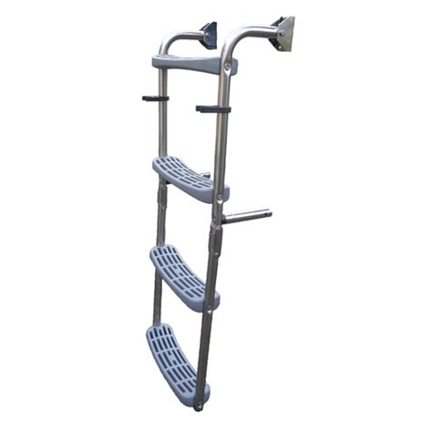 Stainless steel boarding boat ladder 4 steps hook over folding foldable ladarch4. Boarding Ladders with 90° Crook - Sheridan Marine