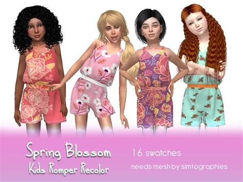Kurosims Spring Blossom Romper Recolor Needs Mesh Sims 4 Sims