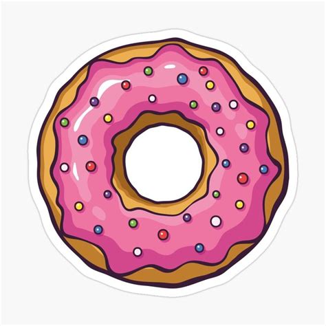Sweet Pink Donut Sticker By Pisarovsky In 2021 Pink Donuts Donuts Pink