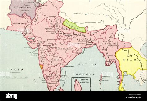 Historical Map Of India Stock Photo Alamy