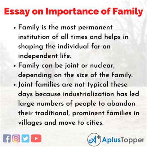 Essay on Importance of Family For Kids & Students | Essay on Importance