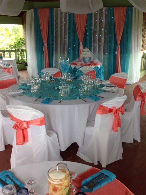 Turquoise And Coral Wedding Bouquets Wedding Hot Pink Coral And