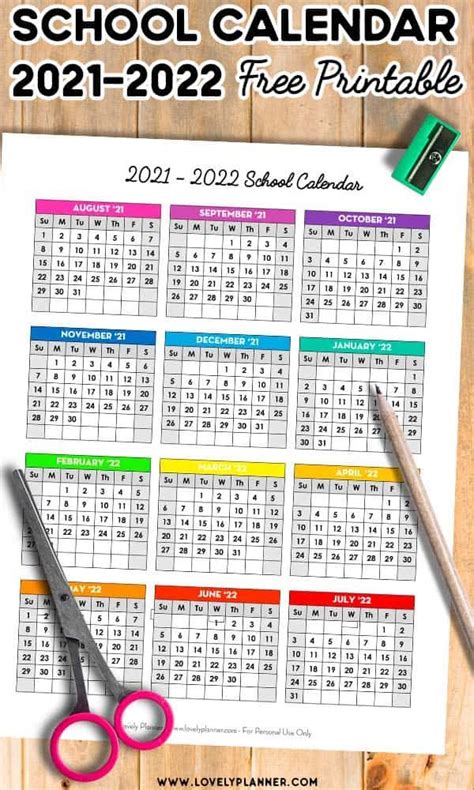 Free Printable 2021 2022 School Calendar One Page Academic Calendar