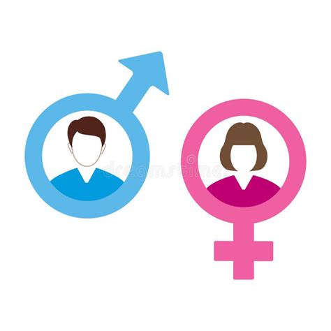 Símbolo Del Género De Un Hombre Y De Una Mujer En Un Círculo Ilustración Del Vector