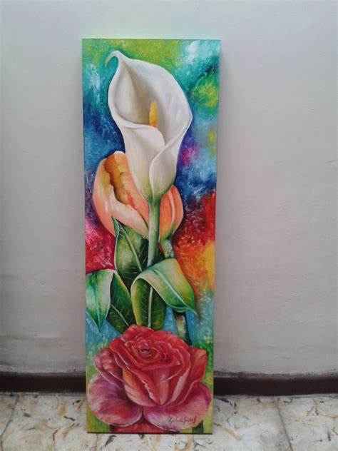 Olga Cecilia Giraldo G Acrylic Painting Flowers Abstract Flowers