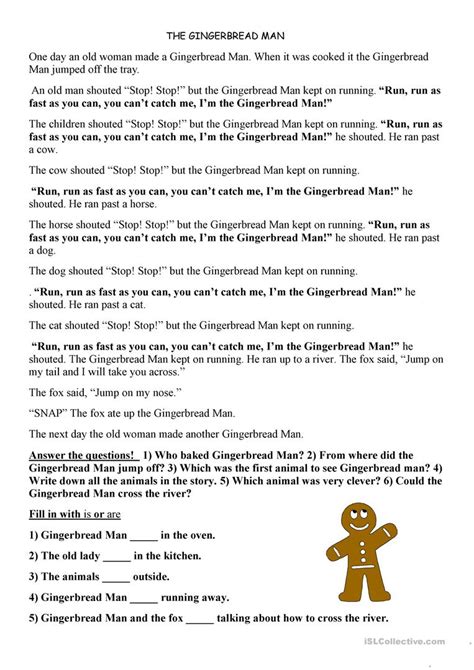 Free Printable Version Of The Gingerbread Man Story Printable Templates